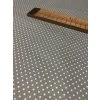 Zbytek - Bavlněná látka puntík na světle šedé  40 x 140 cm