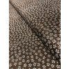 Zbytek - Bavlněná látka bílé kvítky na tmavě hnědé  30 x 140 cm