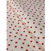 Zbytek - Bavlněná látka červená srdíčka  45 x 160 cm