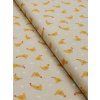 Zbytek - Režná látka žluté slepičky  40 x 140 cm
