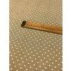 Zbytek - Bavlněná látka bílý puntík na béžové LP  60 x 150 cm