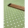 Zbytek - Bavlněná látka bílý puntík na světle zelené  20 x 150 cm