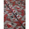 Zbytek - Režná látka vánoční patchwork se Santou  40 x 150 cm