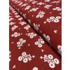 Bavlněná látka folklórní květ bílý na červené