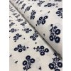 Bavlněná látka folklórní květ modrý na bílé