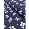 Bavlněná látka folklórní květ bílý na modré