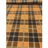 Flanel oranžovo-hnědá kostka