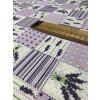 Bavlněná látka levandulový patchwork