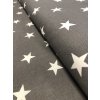 Bavlněná látka bílé hvězdy na tmavě šedé