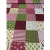 Bavlněná látka vínový patchwork