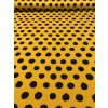 Bavlněný úplet hořčicový s puntíky - LÁTKA S VADOU