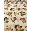 Bavlněná látka houby a ježci