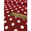 Bavlněná látka velký bílý puntík na červené