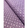 Bavlněná látka bílý puntík na světle fialové LP