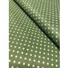 Bavlněná látka střední bílý puntík na zelené