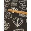 Bavlněná látka velké folklórní srdce na tmavě šedé