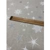 Režná látka bílé a stříbrné hvězdy a vločky
