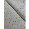 Bavlněná látka žlutý a zelený puntík na bílé
