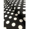Bavlněný úplet bílé puntíky na černé