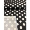 Bavlněný úplet bílé puntíky na černé