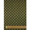 Bavlněná látka zlaté hvězdy na zelené