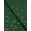 Bavlněná látka vánoční ozdobičky na zelené