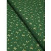 Bavlněná látka zlaté hvězdy na zelené