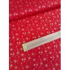 Bavlněná látka zlaté vločky na červené