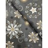 Bavlněná látka sněhové vločky na šedé