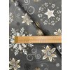 Bavlněná látka sněhové vločky na šedé