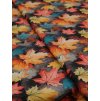 Bavlněná teplákovina barevné listy