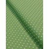 Bavlněná látka bílý puntík na zelené