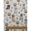 Bavlněná látka psi a psí boudy