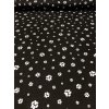 Bavlněná látka ťapky na černé