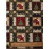 Režná látka vánoční patchwork se Santou
