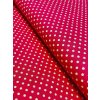 Bavlněná látka bílý puntík na červené