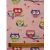 Bavlněná látka sovičky