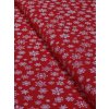 Bavlněná teplákovina vločky na červené