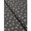 Bavlněná látka květy s lístky z puntíků na šedé