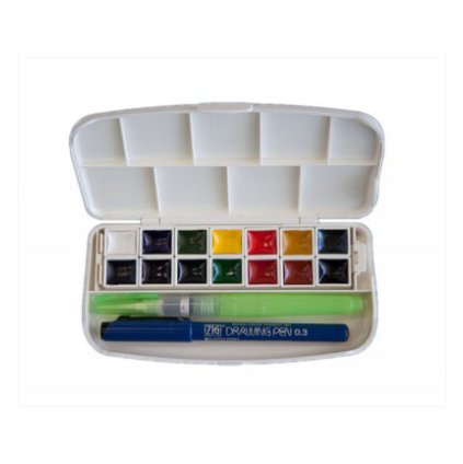 Kuretake sada akvarelů s perem a štětcem