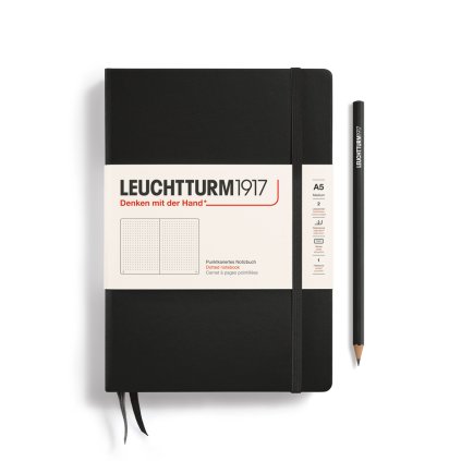 Leuchtturm1917 tečkovaný zápisník Hardcover A5, Black