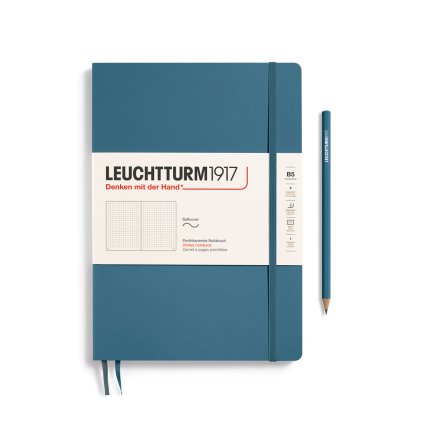 Leuchtturm1917 tečkovaný zápisník Softcover B5, Stone Blue