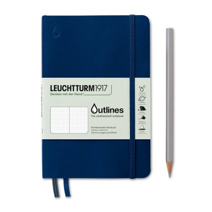 Leuchtturm1917 tečkovaný zápisník Outlines B6+, Navy Blue