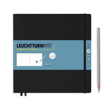 sketchbook square 225 x 225 mm hardcover 112 pages 150 gsqm plain black