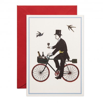 Chase & Wonder přání s obálkou "Šampaňské cyklista"