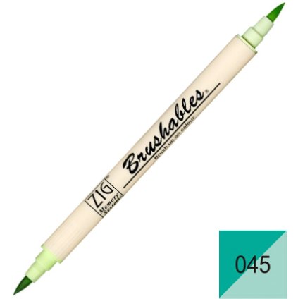 Kuretake štetcový fix oboustranný ZIG Brushables, 045 cool cucumber