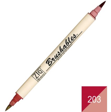 Kuretake štetcový fix oboustranný ZIG Brushables, 203 antique burgundy