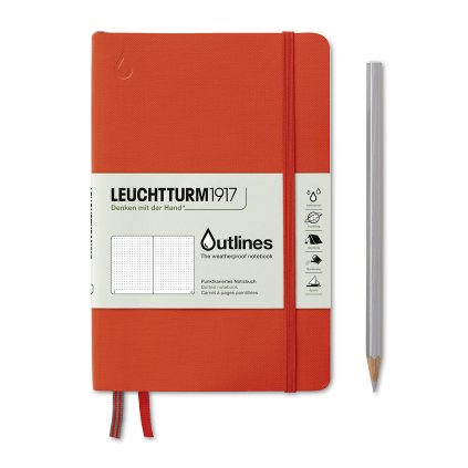 Leuchtturm1917 tečkovaný zápisník Outlines B6+, Signal orange