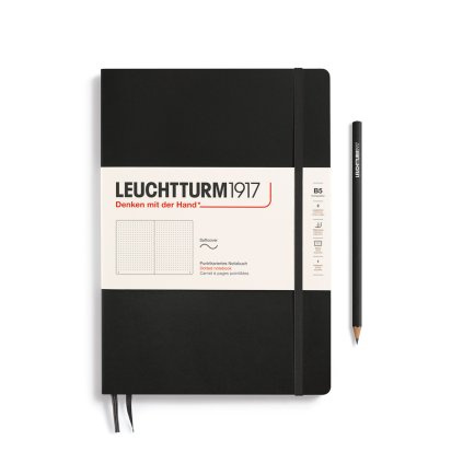 Leuchtturm1917 tečkovaný zápisník Softcover B5, Black