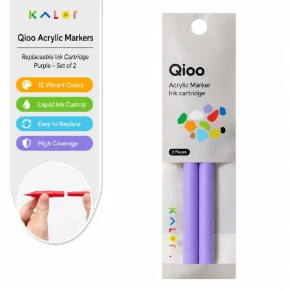 Kalor refill for acrylic marker Qioo 2 pcs, Rose Purple